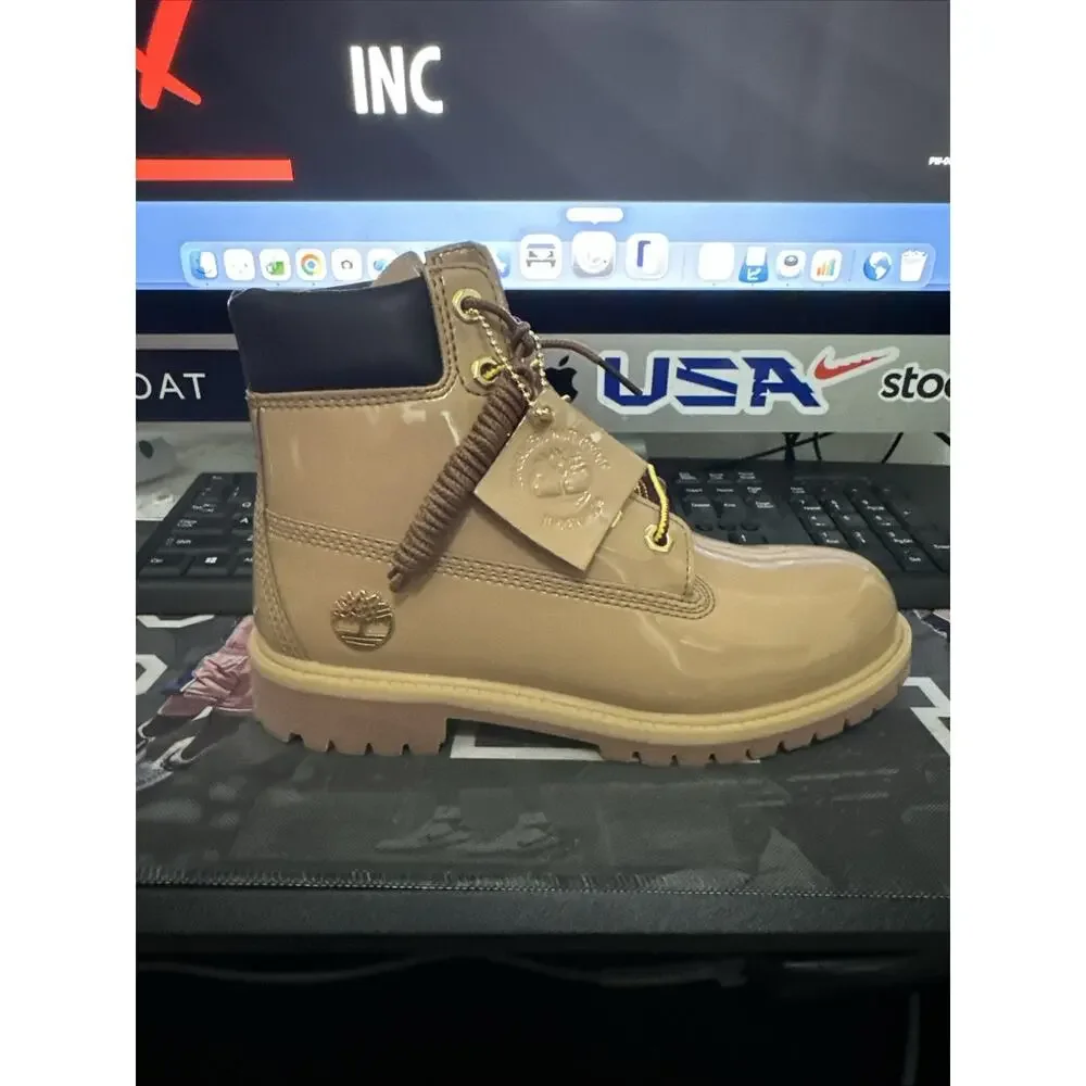 New Kids Size 4Y Timberland Premium 6 inch Lace Waterproof Brown Boots